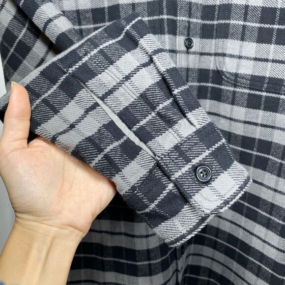Everlane Men’s The Heavyweight Button Down Overshirt Shacket Pewter Plaid Medium - Picture 9 of 14